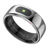 Universal smart ring for Apple mobile phone, good-looking gift for couples, step counting, running, measuring heart rate, blood oxygen, sleep, silver, Hipto brand smart ring No. 7 (17.4mm)