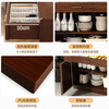 Solid wood sideboard against the wall, integrated storage cabinet, home living room storage cabinet, kitchen cabinet, simple tea cabinet, high-quality solid wood core + cabinet door double moisture-proof, 60cm deep walnut color