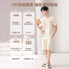 MiiOW pure cotton men's pajamas summer thin 2026 new short-sleeved shorts casual wearable men's home clothes suit apricot stripes 100% cotton soft and comfortable XL weight about 120-140 pounds