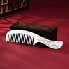 CS China Silver 999 pure silver long-handled hair comb hand-engraved silver comb as a birthday gift for my wife and mother