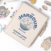 Frocat, literary, fresh and niche design, ins style card holder, wallet all-in-one bag, short, thin, compact, junior high school student, high school student, college student, simple Korean version, personalized creativity, off-white, boat circle HARBOUR