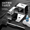 Munich 304 stainless steel toilet brush rack bathroom wall-mounted punch-free toilet cleaning soft brush storage artifact mirror-simple toilet brush with water tray