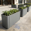 Outdoor stainless steel flower box, landscape flower bed, flower pot, commercial street sales department, flower trough, square tree box customization, style one, consult customer service for customization, length 120*width 40*height 50cm (galvanized sheet)