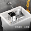Munich 304 stainless steel toilet brush rack bathroom wall-mounted punch-free toilet cleaning soft brush storage artifact mirror-simple toilet brush with water tray