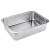 Jingyouyu stainless steel drain basket food grade rectangular commercial kitchen sink basket leaky basin punching filter drain single leaky basin thickened flat bottom drain basket 40x30x7cm flat bottom thickened