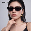 BOLON Tyrannosaurus glasses Yang Zi's same style cool cat-eye narrow frame sunglasses for women, fashionable sunglasses for men, sun protection BL3308, light and thin double upgrade BL3308C10 bright black frame-polarized