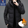 Woodpecker brand down jacket men's thickened warm jacket men's winter 2025 new style young and middle-aged men's winter short clothes black 2XL recommended 135-155 catties