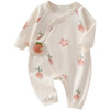 Newborn baby clothes, newborn cotton boneless romper, spring and autumn baby monk clothes, autumn baby jumpsuit, Velcro, lamb dudu 66cm