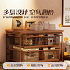 Evesigar desktop storage rack multi-layer dining table cabinet tea bag cup storage rack drawer-type snack storage layered organization artifact brown double layer (teak board)
