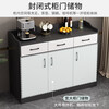 Zhen Yan selects sideboard integrated wall storage cabinet living room multi-layer storage cabinet multi-functional cabinet wine cabinet cupboard tea cabinet with built-in guardrail black + white 80CM two doors and two drawers