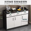 Zhen Yan selects sideboard integrated wall storage cabinet living room multi-layer storage cabinet multi-functional cabinet wine cabinet cupboard tea cabinet with built-in guardrail black + white 80CM two doors and two drawers
