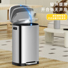 KUK stainless steel trash can large foot with cover kitchen living room home hotel commercial office building 50L sand steel silver