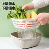 Boxju vegetable sink drain basket multifunctional fruit basin living room home kitchen fruit basket washing vegetables and rice basket gray white - two piece set large size 1 basin + 1 sieve