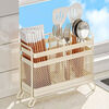 CRHMMFLF chopstick storage box kitchen chopstick cage wall-mounted chopstick cage household new spoon chopstick basket chopstick tube storage rack white new chopsticks do not leak countertop model 2 compartments