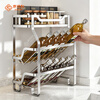Jiabaili installation-free stainless steel spice rack kitchen countertop spice bottle jar storage supplies oblique spice rack