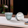 Guiyintang silver cup pure silver 999 ice cracked porcelain covered silver tea cup pure silver liner wine cup high-end tea set