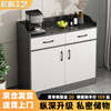 Zhen Yan selects sideboard integrated wall storage cabinet living room multi-layer storage cabinet multi-functional cabinet wine cabinet cupboard tea cabinet with built-in guardrail black + white 80CM two doors and two drawers