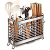Nuanchi 304 stainless steel chopstick barrel household chopstick storage box chopstick cage wall-mounted kitchen knife holder spoon storage rack 304 stainless steel-desktop new two-grid chopstick box + without hook