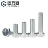 Guwanji 4.8 grade iron galvanized external hexagonal screws extended external hexagonal bolts complete machine thread screws national standard M6*20 50 pieces