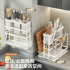 Midea kitchen knife holder storage rack multifunctional chopstick barrel for kitchen knives, cutting boards, integrated storage rack wall-mounted chopstick cage knife holder standard gun gray