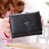 Cloth simple new wallet women's short Korean version small fresh and cute three-fold women's coin purse short wallet women's bag purple