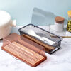 Transparent chopstick storage box kitchen household drain with lid chopstick tube tableware spoon chopstick cage storage rack gray 1 piece