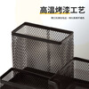 COMIX Classic Metal Grid Pen Holder Multifunctional Three-in-One Storage Box Three-Gate Office Desktop Storage Box Ornaments Office Supplies Black EB711
