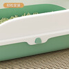 Hanhan Pet Cat Litter Box Extra Large Cat Toilet Semi-enclosed Cat Litter Box Kitten Adult Cat Anti-Splash Cat Poop Box Cat Supplies Tea Green Small Size