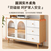 Muxituo sideboard integrated wall cabinet modern simple wine cabinet Japanese living room kitchen multi-functional storage storage cupboard 100*40*200 rounded corners three doors log + white