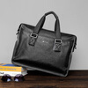 COW briefcase men's business casual handbag large capacity strong and durable men's bag business computer bag 8628 black