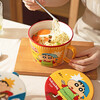 Modern Housewife Crayon Shin-chan co-branded Japanese instant noodle bowl with lid for dormitory students large instant noodle cup noodle bowl Crayon Shin-chan instant noodle bowl yellow
