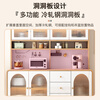 Muxituo sideboard integrated wall cabinet modern simple wine cabinet Japanese living room kitchen multi-functional storage storage cupboard 100*40*200 rounded corners three doors log + white
