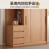 Mige Oak Wardrobe Bedroom Sliding Door Solid Wood Storage Cabinet Oak Three Doors 1.8 Meter Sliding Door