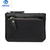 MZXM Germany imported quality genuine leather coin purse women's small mini cowhide mother's zipper key thin small wallet black