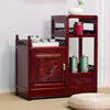 Neijimu new Chinese style solid wood tea cabinet living room storage sideboard tea table storage cabinet tea cabinet tea side cabinet tea cabinet high left and low right - walnut color