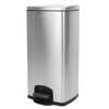 Jinke 30L stainless steel trash can large foot-operated with lid square classification hotel lobby office shopping mall corridor outdoor commercial sand silver steel