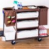 Hotel room multi-function hand push linen cart cleaning work cart cleaning cart bag room entrance hygiene service cart single side (4-inch ordinary wheel)
