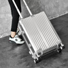 EAZZ Europe's award-winning drop-resistant aluminum frame suitcase trolley case, men's and women's carry-on suitcase, student password suitcase, solid aluminum frame - silver 20-inch carry-on suitcase, short-distance