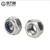 GUWANJI 304 stainless steel self-locking lock nut 316 with nylon rubber ring anti-slip locking hexagonal nut national standard 304 material M3 50 pieces
