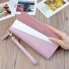SHU GUO ER New Women's Clutch Wallet Women's Long Korean Style Contrast Color Splicing Zipper Black #C121