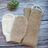 Mengma sisal dotted linen cotton bath towel, bathing gloves, pull back strip, rub back, remove grease, clean skin and blisters, 2 Mengma gloves
