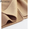 PALUOPO Autumn and Winter Hepburn style double-breasted lapel collar wool coat solid color belt waist slimming wool coat 45% wool 123 M 160/84A