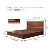 Tiantan furniture bed solid wood frame plank bed modern Chinese double storage elm plank wood combination low bed box 1.8m bed