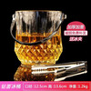 Flevinz thickened glass ice bucket European style engraved personalized handle ice bucket bar home foreign wine beverage transparent ice bucket handle glass ice bucket 1L