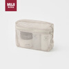 MUJI recycled polyester fiber three-dimensional mesh bag beige approximately 16x11x5cm