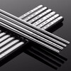 MAXCOOK 304 stainless steel chopsticks, non-slip, mold-free, household hotel chopsticks and cutlery, thickened, anti-scalding and drop-resistant chopsticks set, 10 pairs of 304 stainless steel round chopsticks MCPJ-GK10A