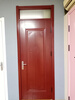 A complete set of interior doors for bedrooms with bright windows in the night, a complete set of bright steel-wood ecological doors, engineering interior doors, solid wood boards, multi-layer lines + bright windows