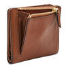 Fossil luxury fashion brand women's wallet brown embossed Logan small leather bi-fold short card slot ID compartment 6 Brown/Gold os