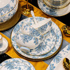 Honglang 2023 new style Chinese tableware and dishes set high-end bone china Jingdezhen new home moving and wedding gift bowls 70 pomegranate flowers (high-end gift packaging)