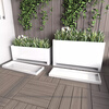Stainless steel planting flower box combination with water tray can be customized for the finished courtyard flower pond, indoor and outdoor balcony flower pots. The size and color can be customized (default white)